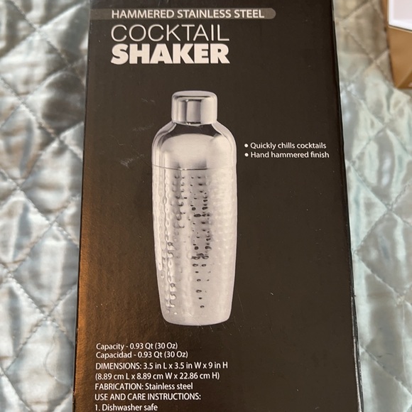Hammered Stainless Steel Cocktail Shaker NWT - Picture 4 of 5